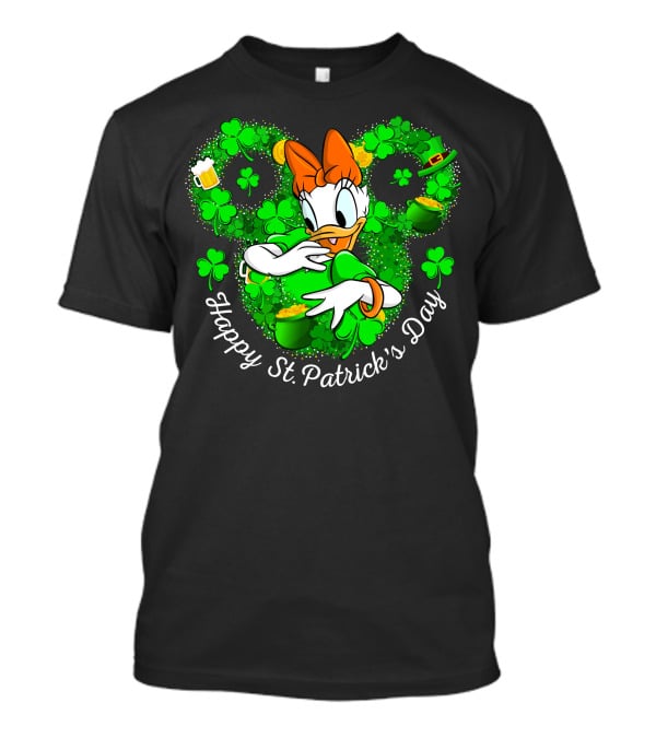 Daisy Duck Happy St. Patrick's Day Shamrocks And Pot Of Gold T-Shirt