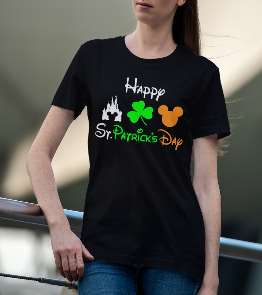 Happy St. Patrick's Day Castle Clover Mouse T-Shirt