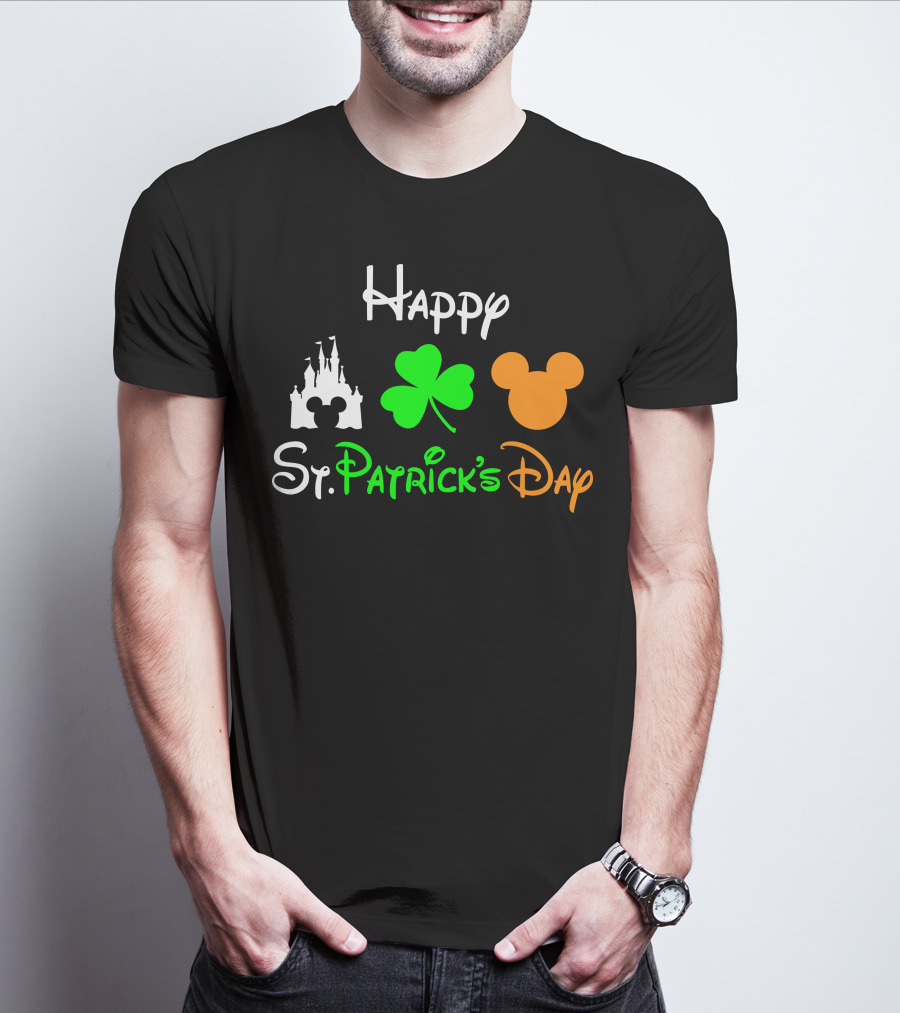 Happy St. Patrick's Day Castle Clover Mouse T-Shirt