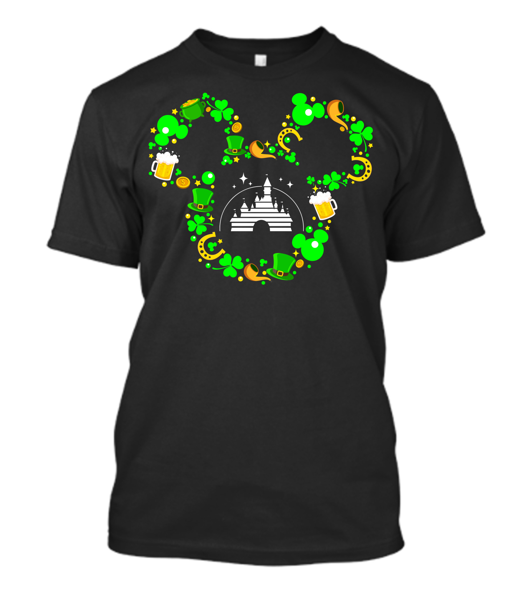Mickey Mouse St. Patrick's Day Castle Shamrocks And Beer T-Shirt