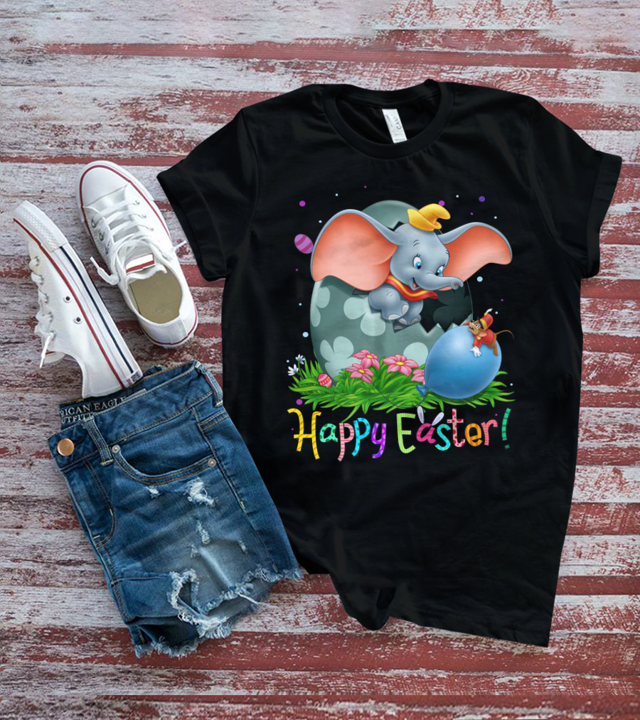 Happy Easter Dumbo Elephant In Easter Egg Scene T-Shirt