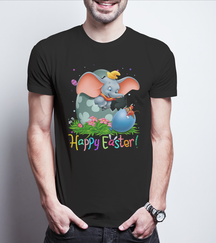 Happy Easter Dumbo Elephant In Easter Egg Scene T-Shirt