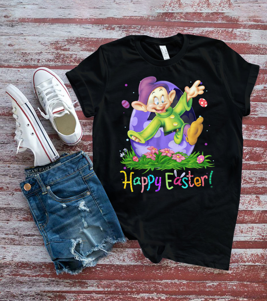 Happy Easter Dopey Disney Seven Dwarfs Purple Egg Celebration T-Shirt