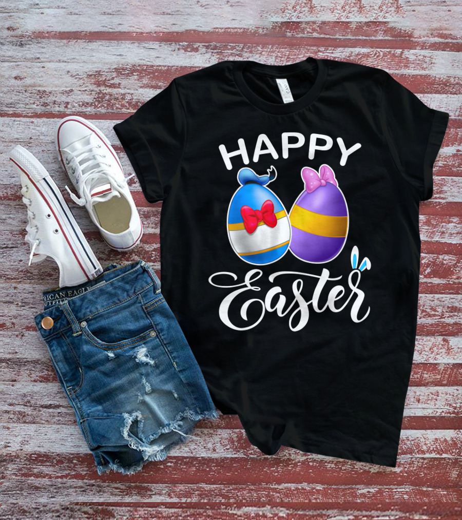 Happy Easter Donald Daisy Eggs With Bows T-Shirt