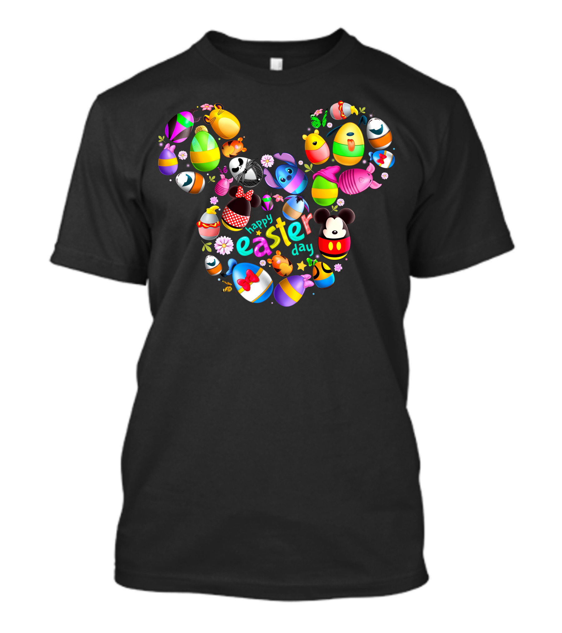 Disney Characters Easter Day Celebration In Iconic Mickey Ears Shape T-Shirt