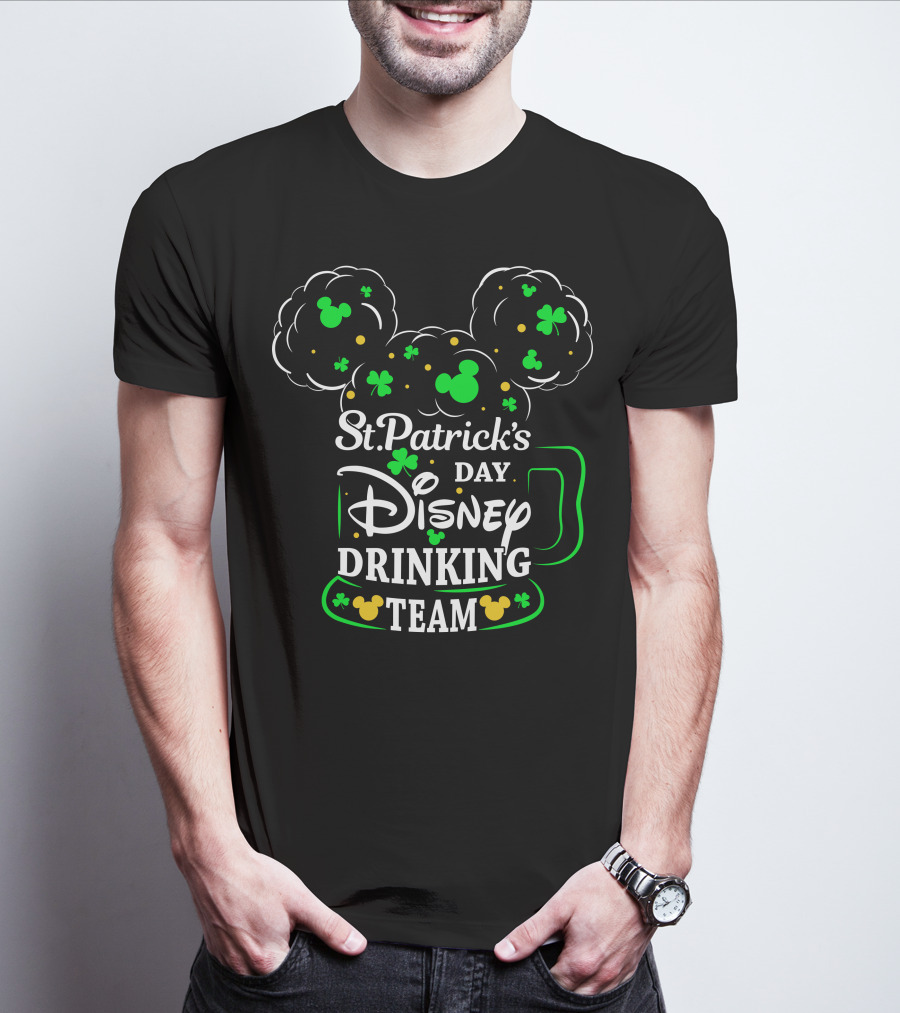 St.-Patrick's Day Disney Drinking Team Shamrock Mickey Mug T-Shirt