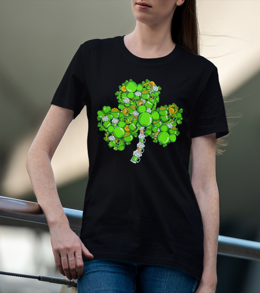 Shamrock Mickey Mouse St. Patrick's Day Elements T-Shirt