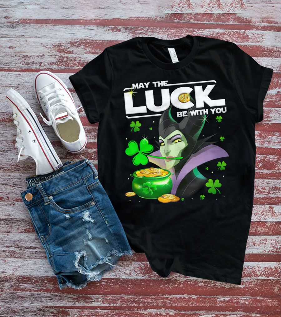 May The Luck Be With You Maleficent Clovers Coins Pot T-Shirt