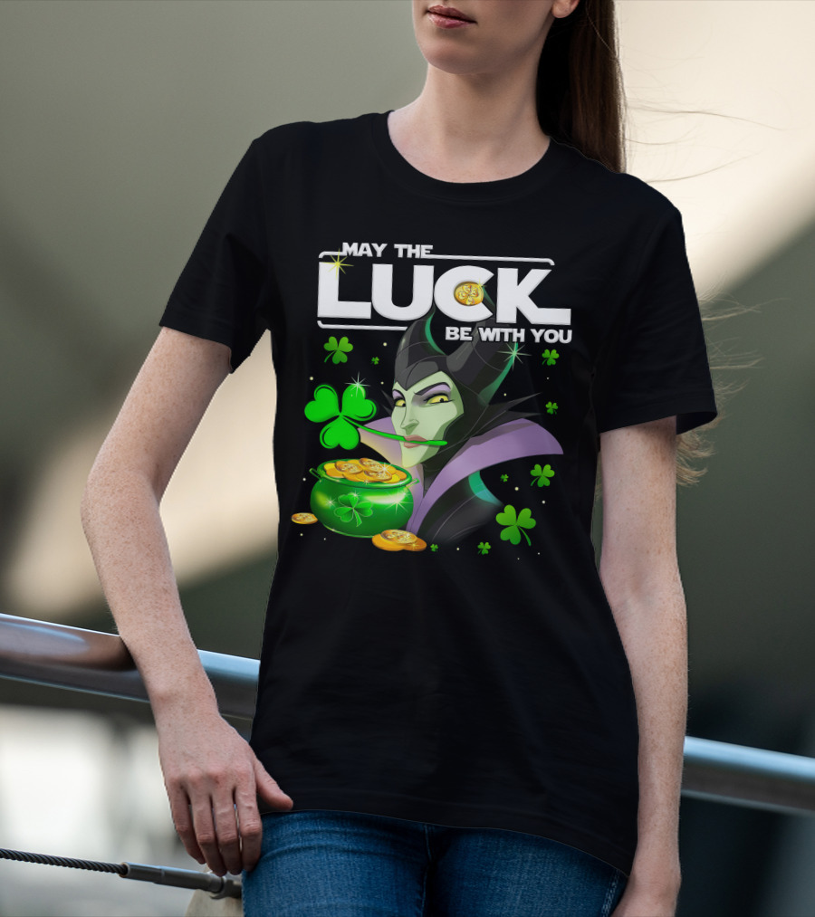 May The Luck Be With You Maleficent Clovers Coins Pot T-Shirt