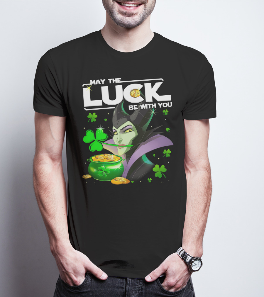 May The Luck Be With You Maleficent Clovers Coins Pot T-Shirt