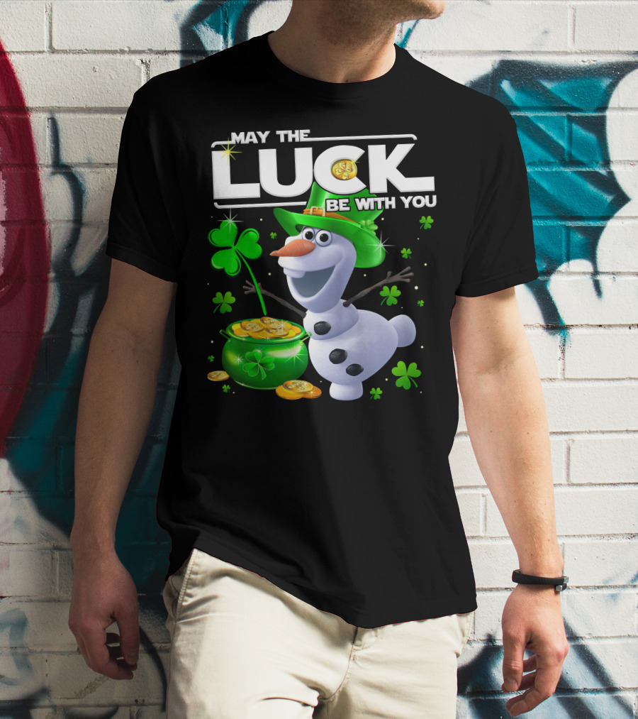 Olaf May The Luck Be With You St. Patrick's Day Clover Coins T-Shirt
