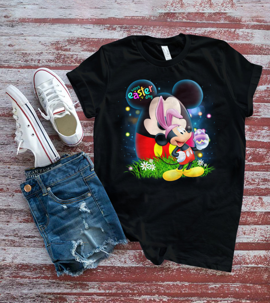 Happy Easter Day Mickey Mouse Egg Hunt Celebration T-Shirt