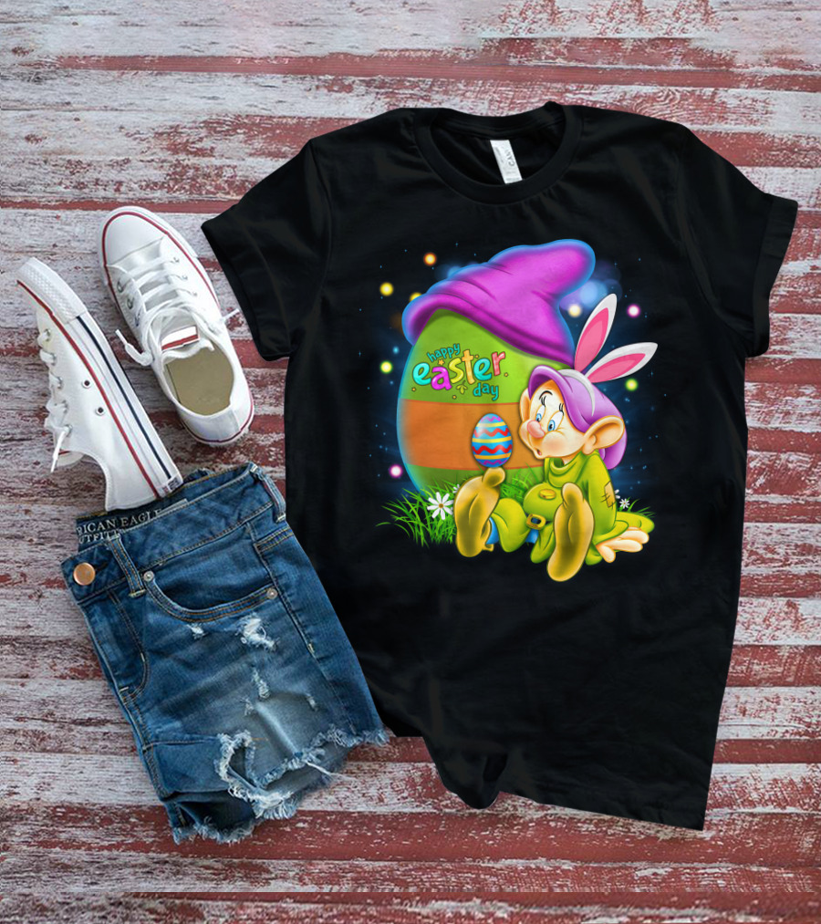 Happy Easter Day Dopey With Colorful Egg And Bunny Ears T-Shirt