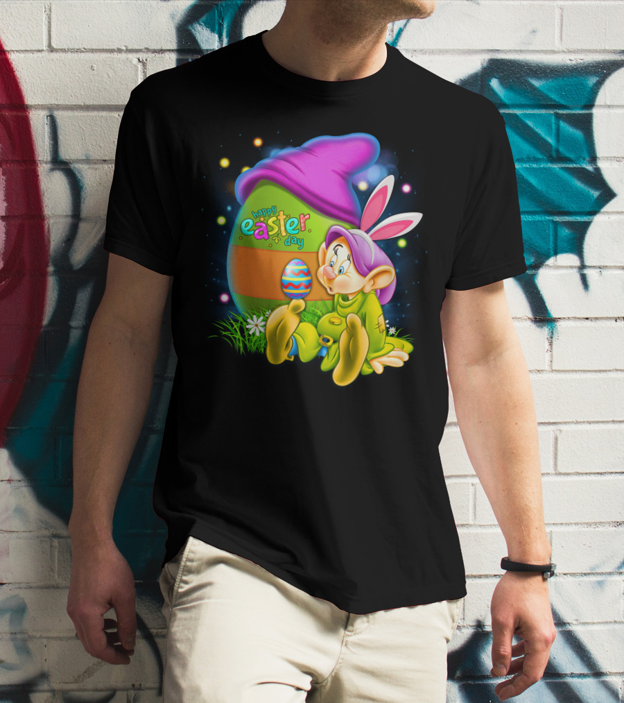 Happy Easter Day Dopey With Colorful Egg And Bunny Ears T-Shirt