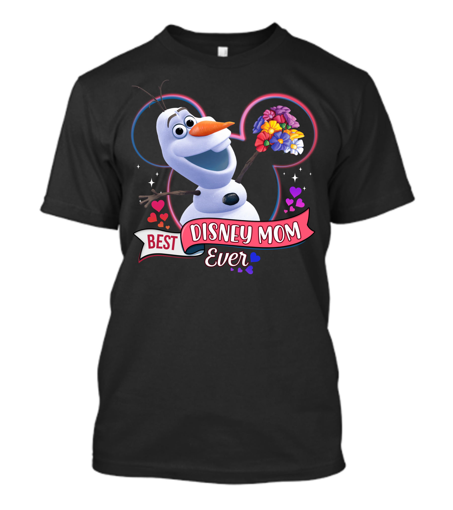 Best Disney Mom Ever Olaf Mickey Mouse Hearts Flowers T-Shirt
