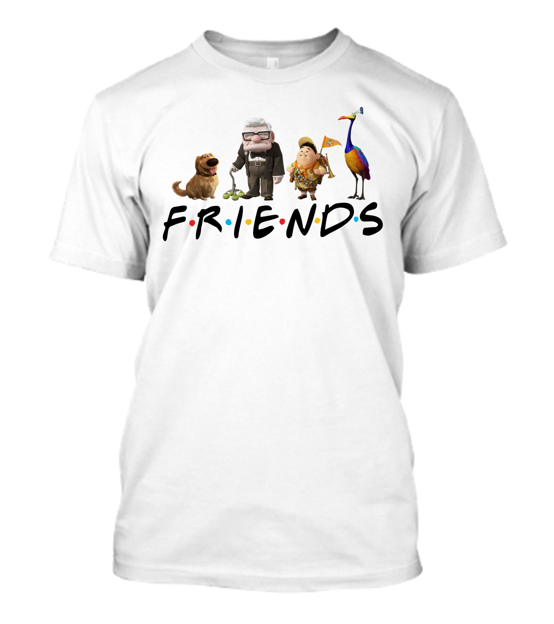 Up Movie Characters With Friends Logo Style T-Shirt