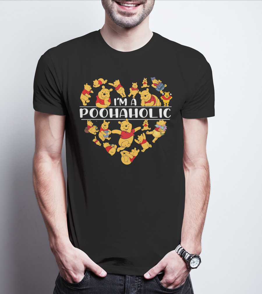 I'm A Poohaholic Heart-Shaped Pooh Bear Enthusiast T-Shirt