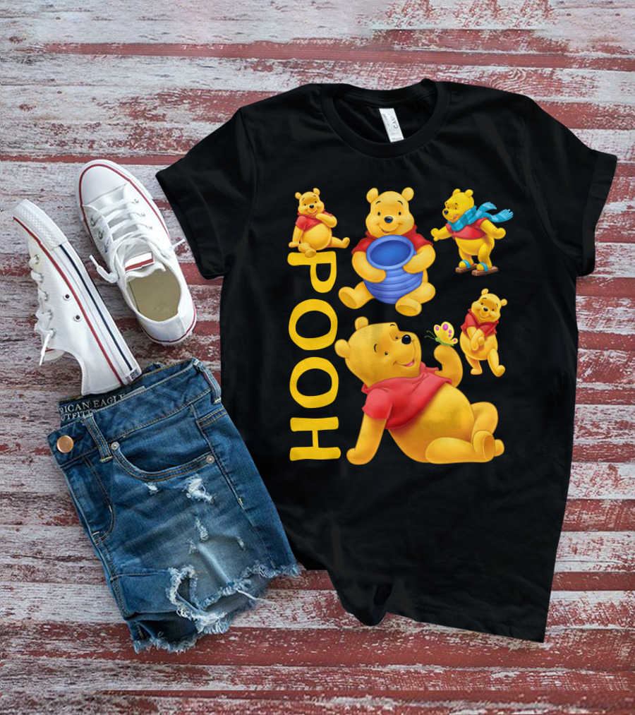 Pooh Bear Red Shirt Honey Fun T-Shirt