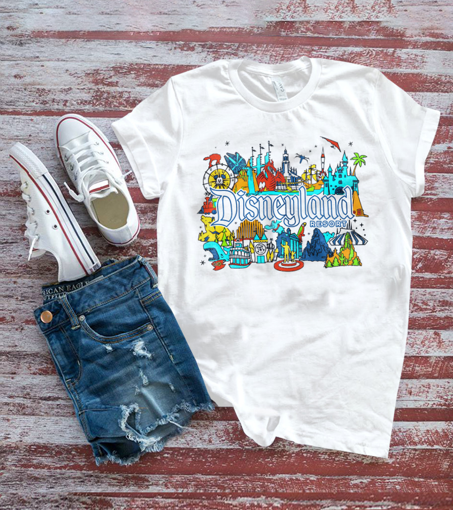 Disneyland Resort Iconic Attractions And Landmarks T-Shirt