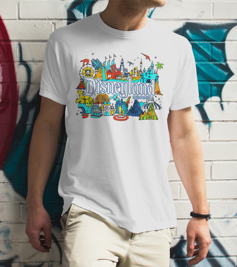 Disneyland Resort Iconic Attractions And Landmarks T-Shirt