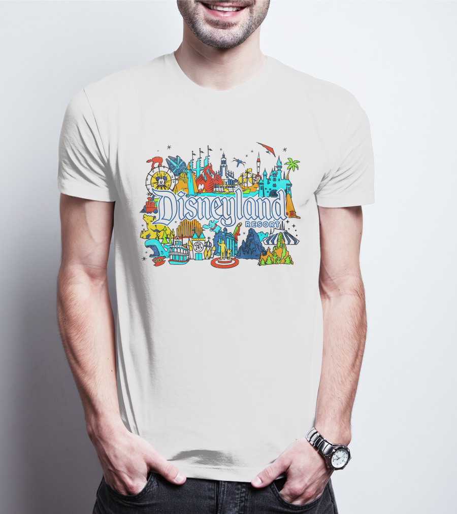 Disneyland Resort Iconic Attractions And Landmarks T-Shirt