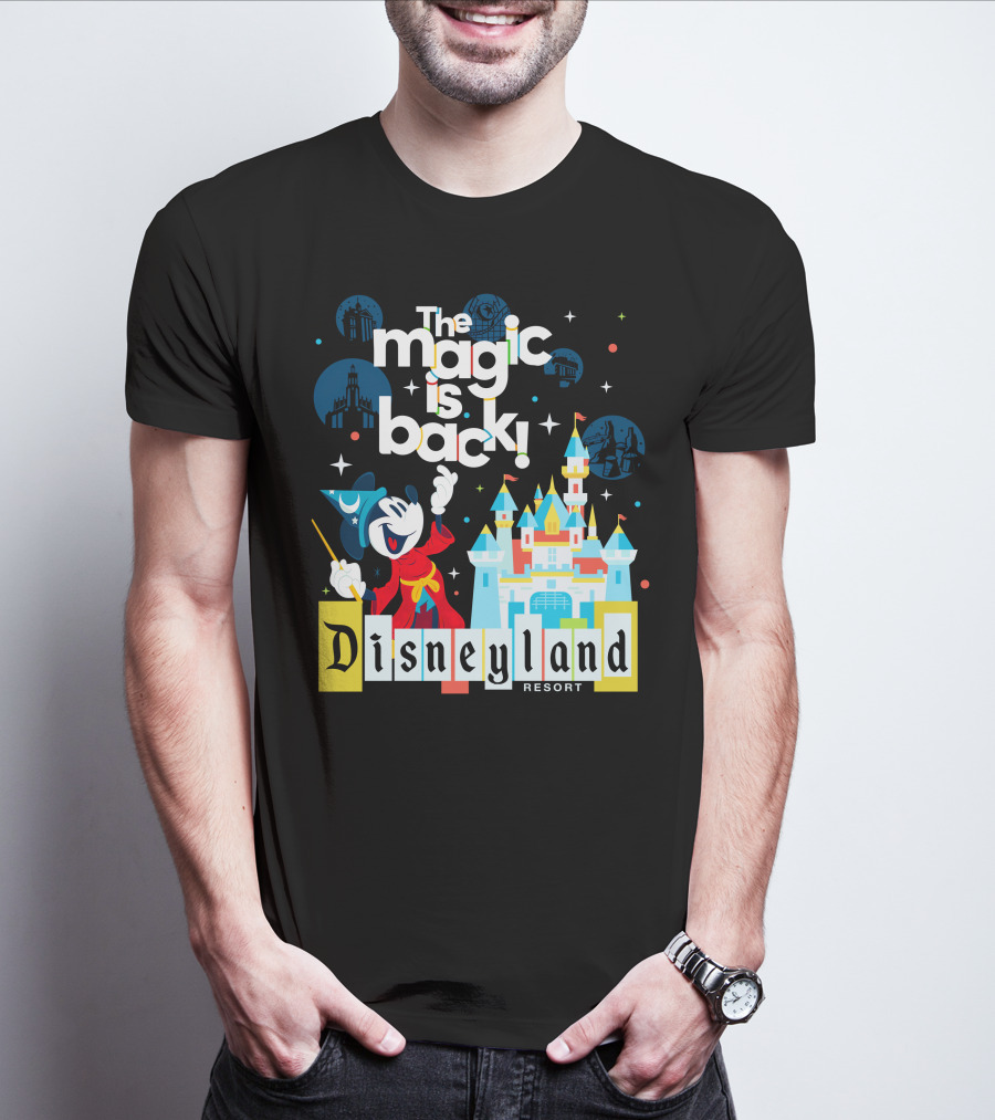 The Magic Is Back Disneyland Resort Mickey Mouse Castle Magic Kingdom T-Shirt