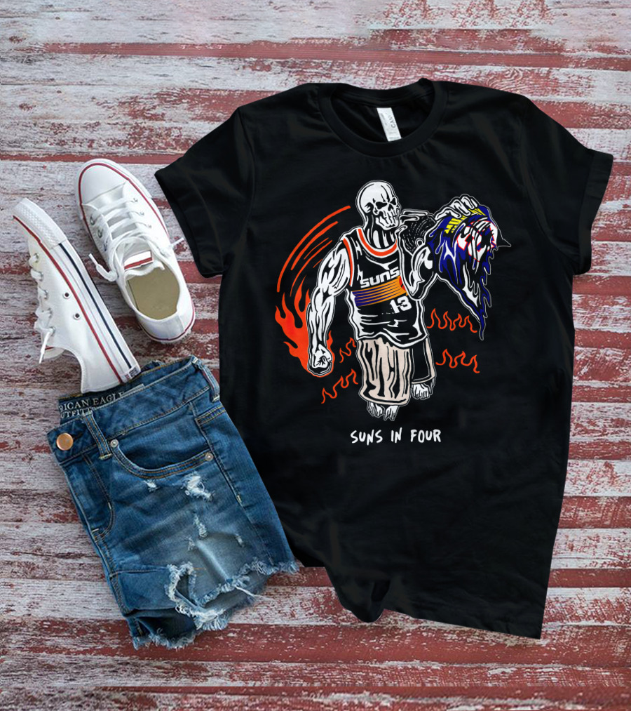 Phoenix Suns Victory Skull Holding Defeated Opponent Head Suns In Four T-Shirt