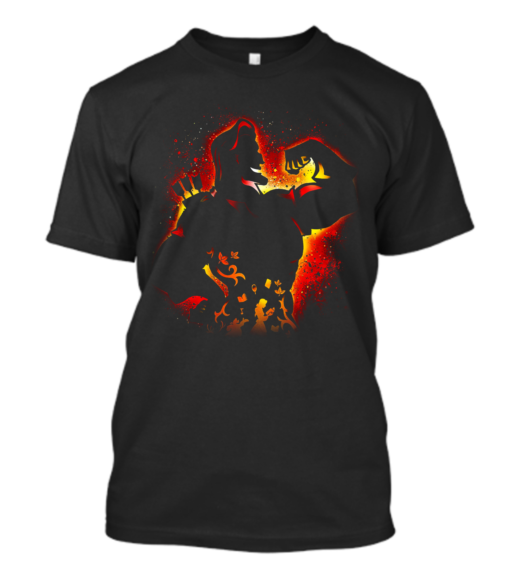 Hercules Silhouette With Mythical Elements And Fiery T-Shirt
