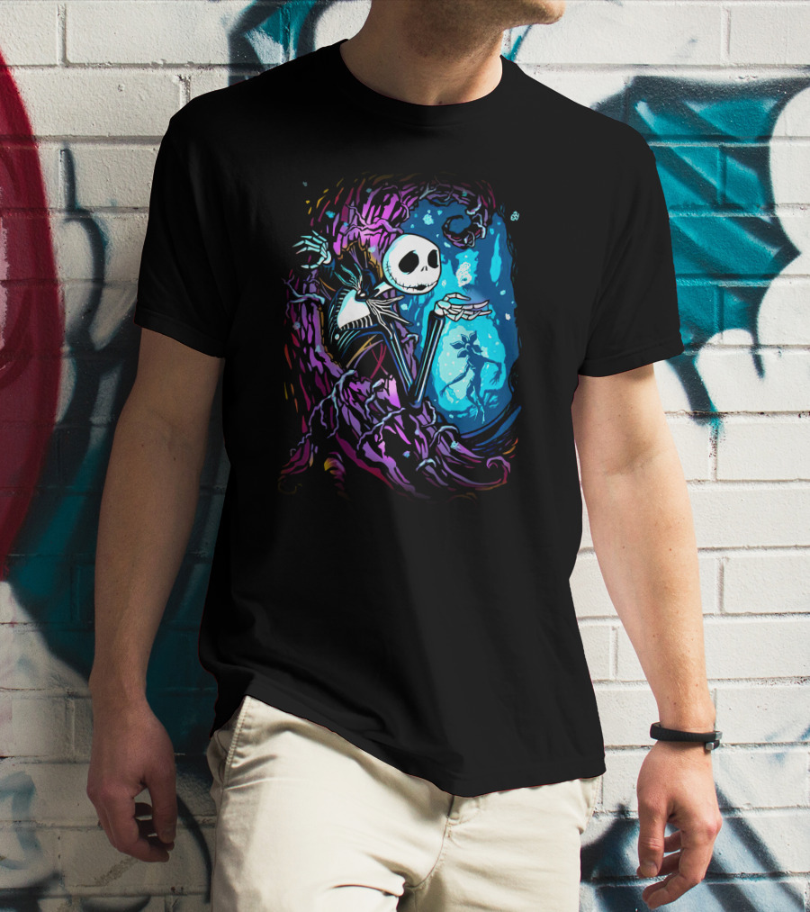 Jack Skellington Night Sky Fantasy Scene T-Shirt