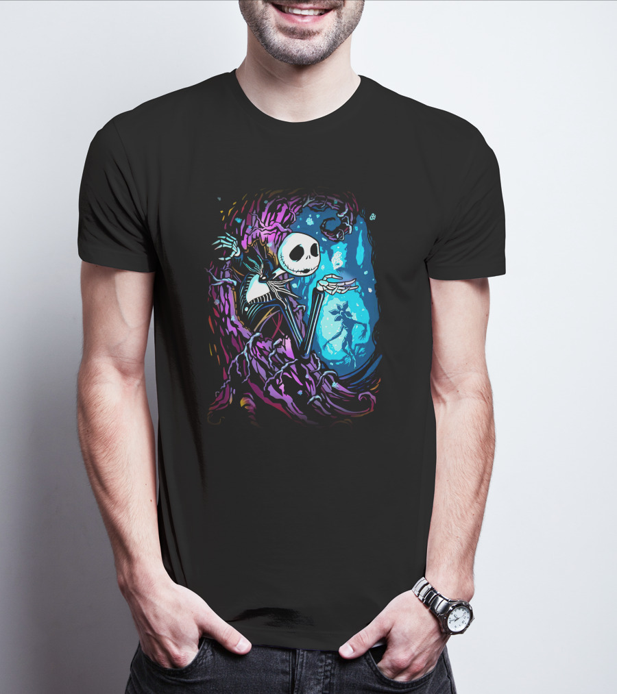 Jack Skellington Night Sky Fantasy Scene T-Shirt