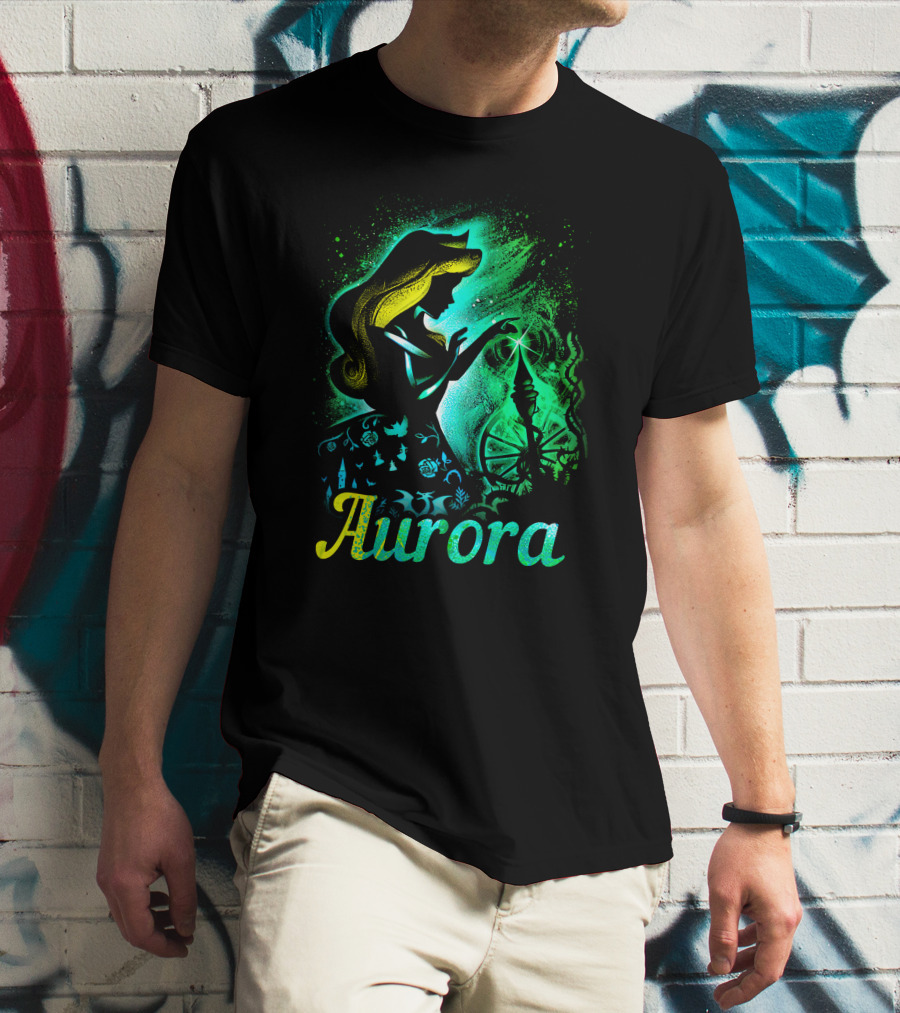 Aurora Enchanted Princess Silhouette With Magic Spindle T-Shirt