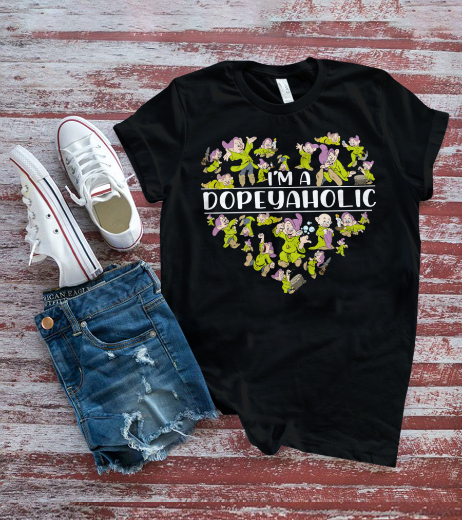 I'm A Dopeyaholic Heart Collage Snow White Character Collection T-Shirt