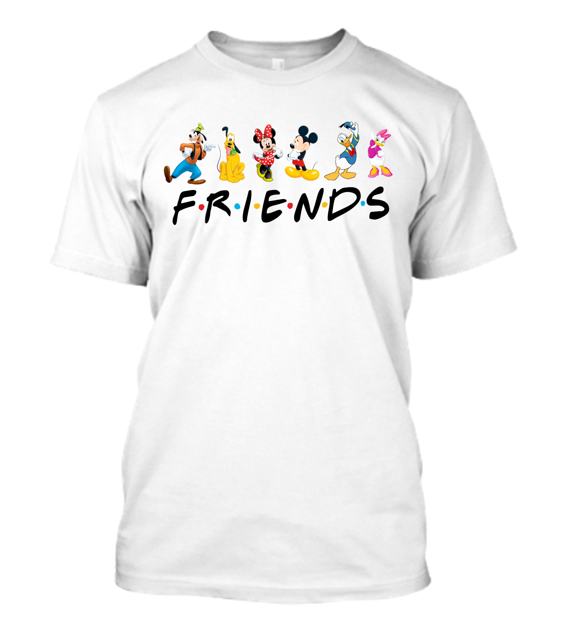 Disney Friends Mickey Minnie Donald Daisy Pluto Goofy T-Shirt