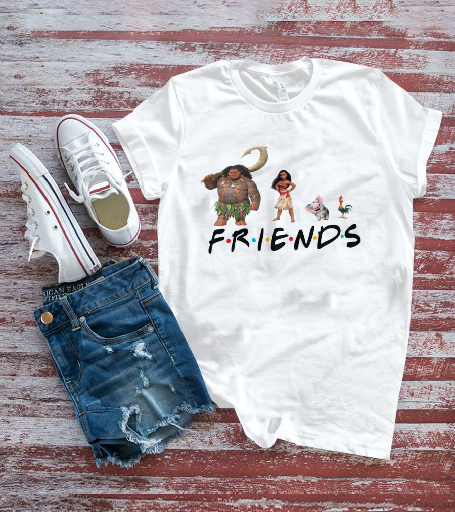 Friends Moana Maui Pua Heihei Characters T-Shirt