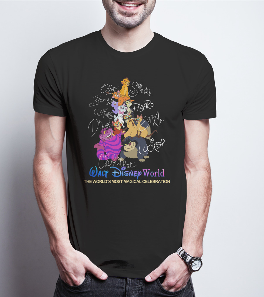 Oliver Simba Marie Figaro Cheshire Cat Disney World Magical Celebration T-Shirt