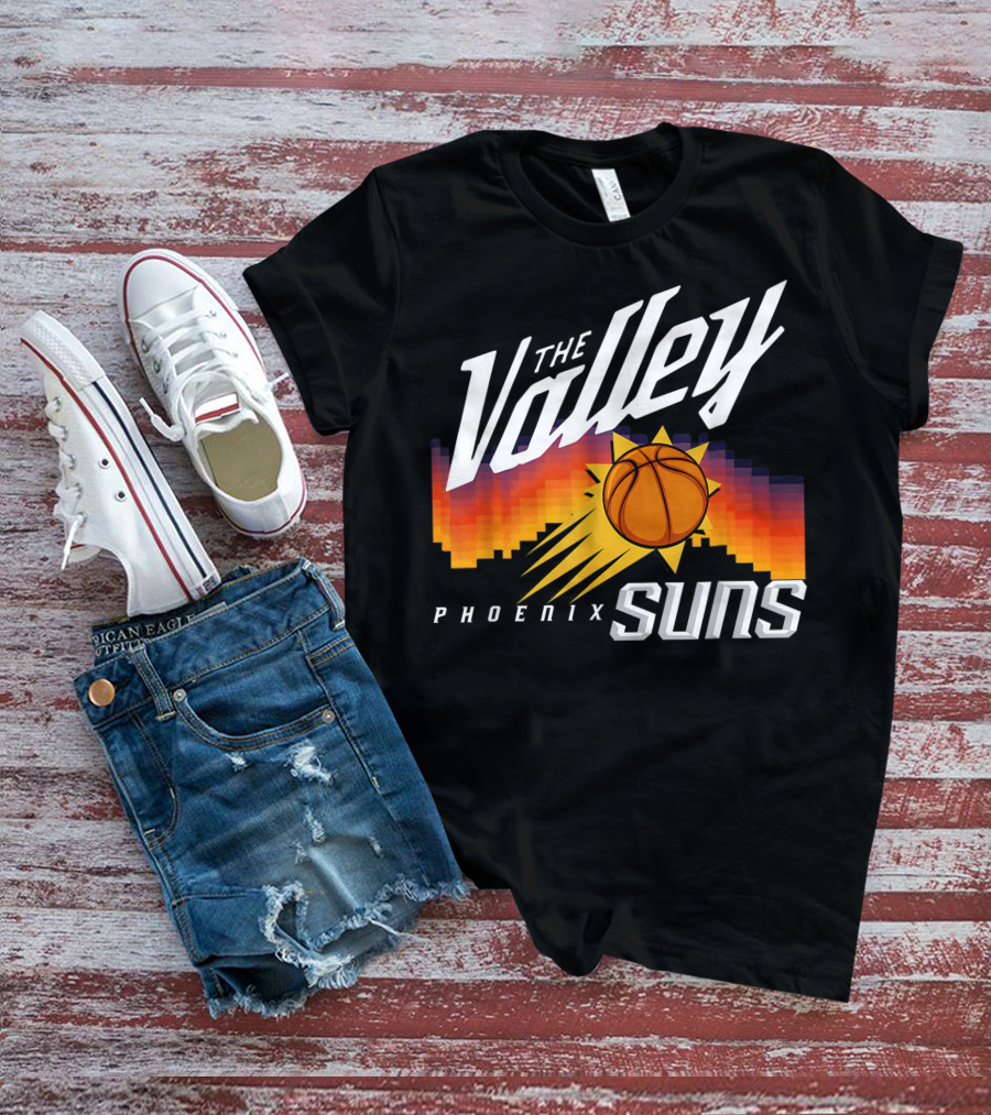 The Valley Phoenix Suns Basketball Logo Vintage Style T-Shirt
