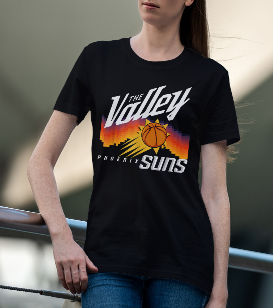 The Valley Phoenix Suns Basketball Logo Vintage Style T-Shirt
