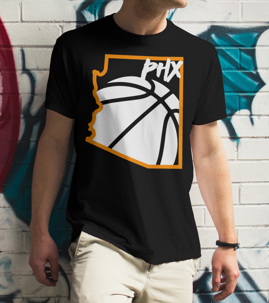 Phx Basketball Arizona Outline Style T-Shirt