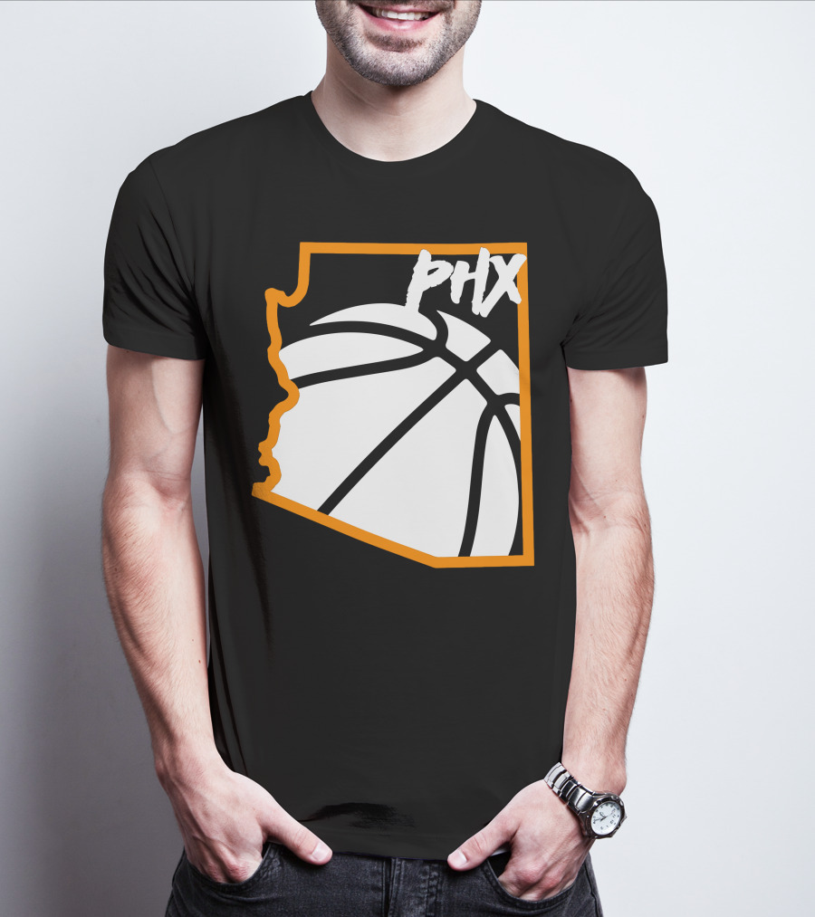 Phx Basketball Arizona Outline Style T-Shirt
