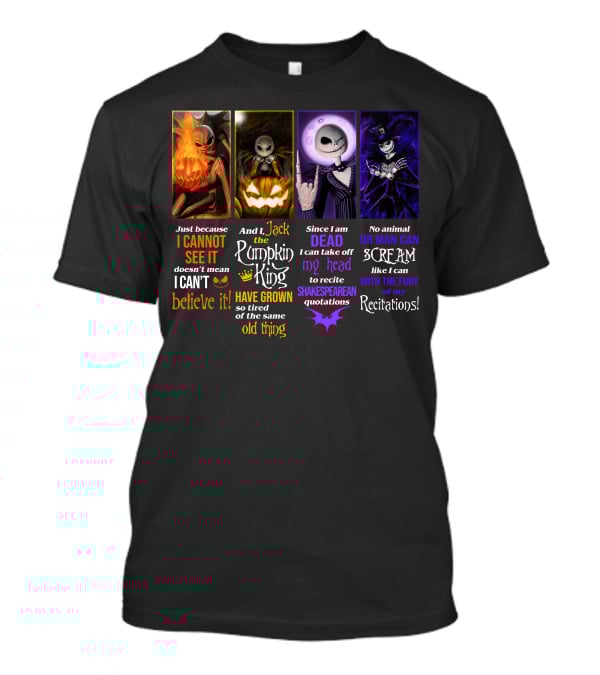 Jack Skellington Pumpkin King Shakespearean Quotations Recitations T-Shirt