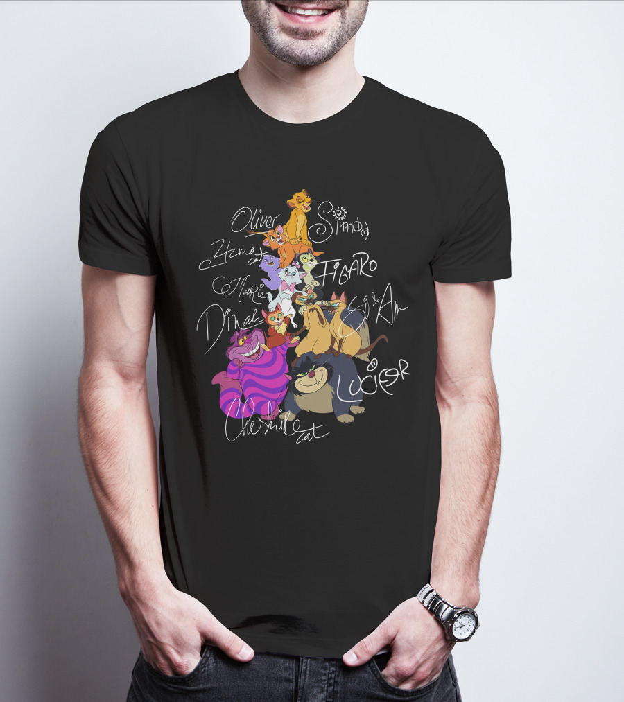 Oliver Simba Marie Figaro Cheshire Cat Yzma Dinah Lucifer Si And Am T-Shirt