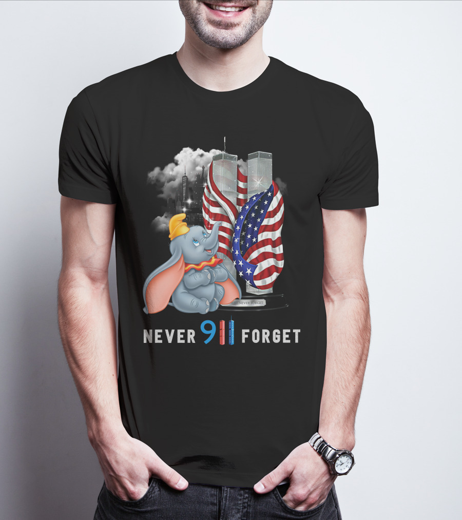 Never Forget Dumbo 9/11 Twin Towers Memorial T-Shirt