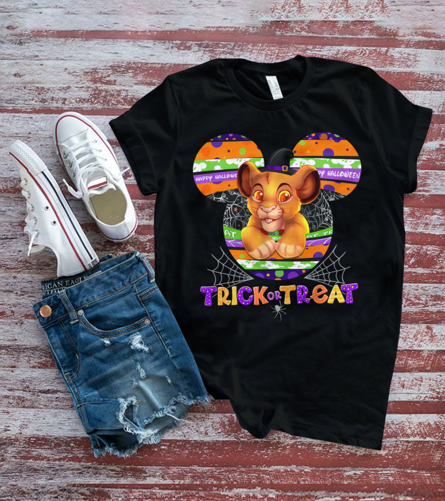 Trick Or Treat Simba Halloween Happy Halloween Mickey Mouse T-Shirt