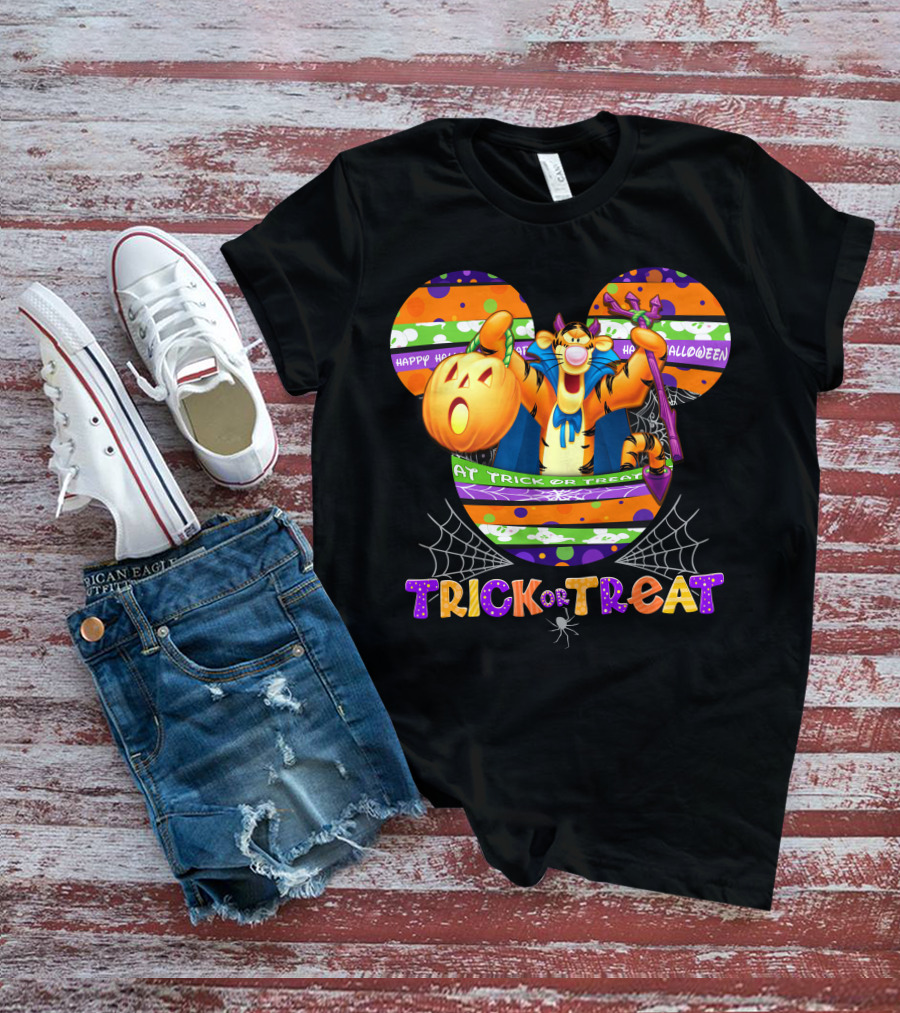 Tigger Trick Or Treat Halloween Mickey Ears T-Shirt