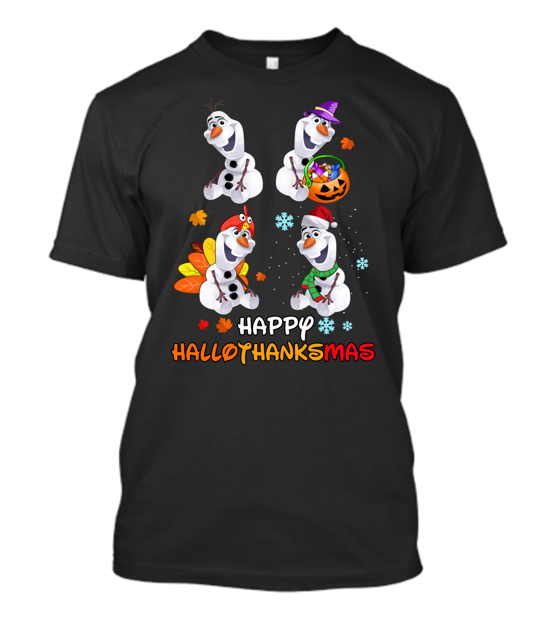 Olaf Happy Hallothanksmas Fall Winter Holiday Celebration T-Shirt