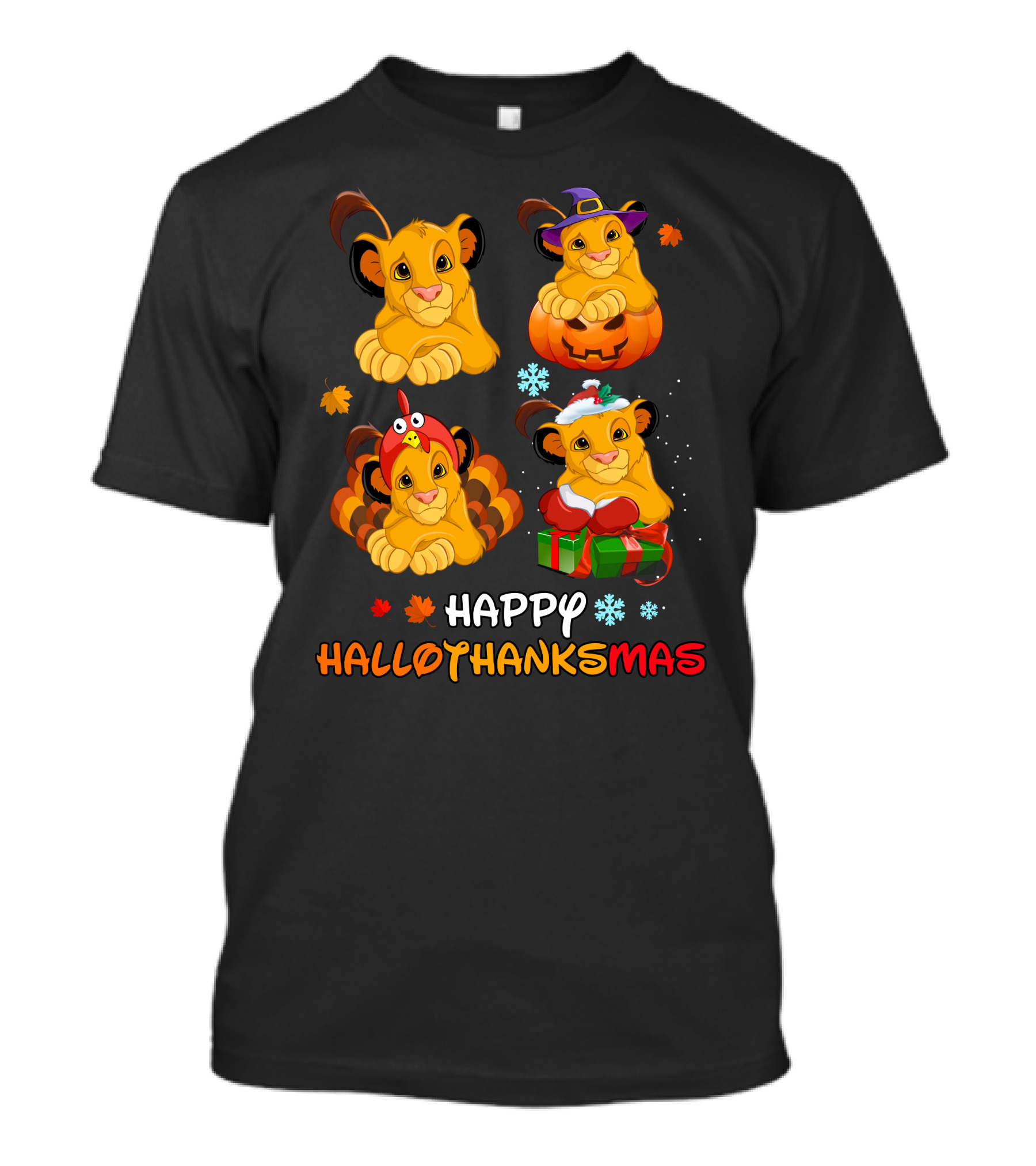 Happy Hallothanksmas Simba Pumpkin Turkey Presents T-Shirt
