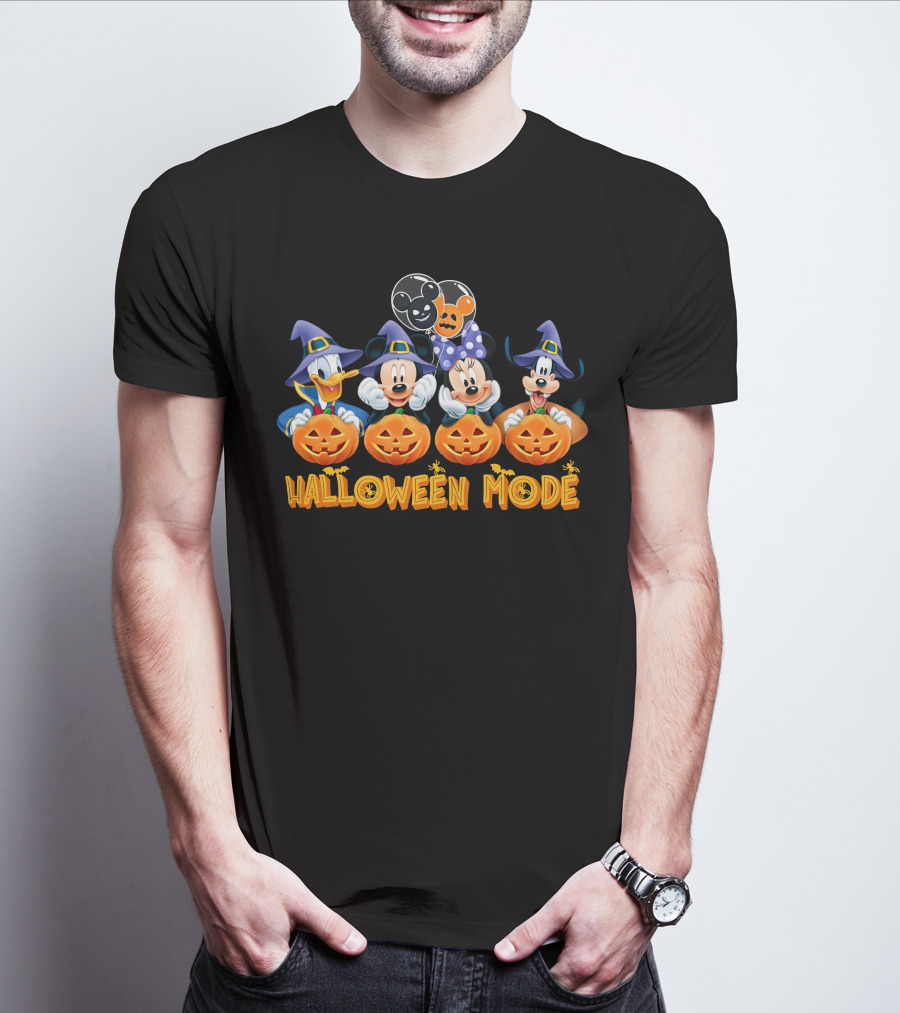 Mickey & Friends Halloween Mode With Pumpkins And Witch Hats T-Shirt