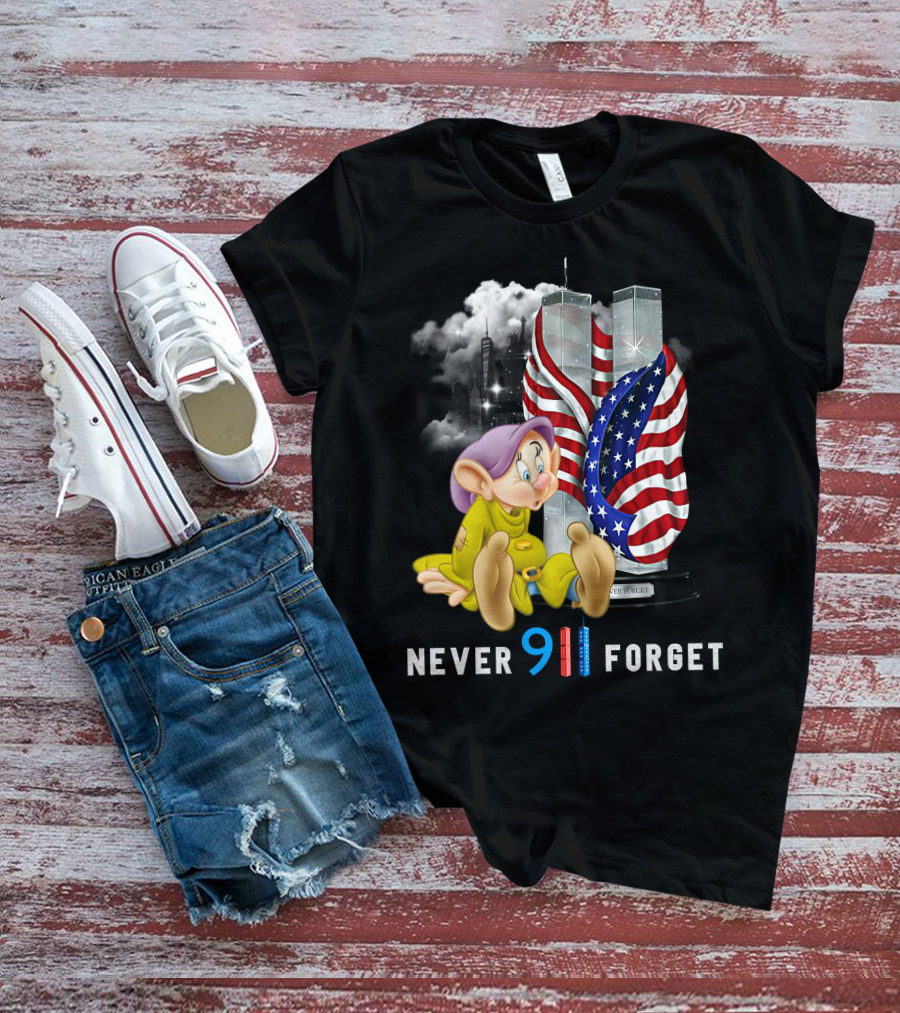Never Forget 9/11 Dopey Flag Twin Towers T-Shirt