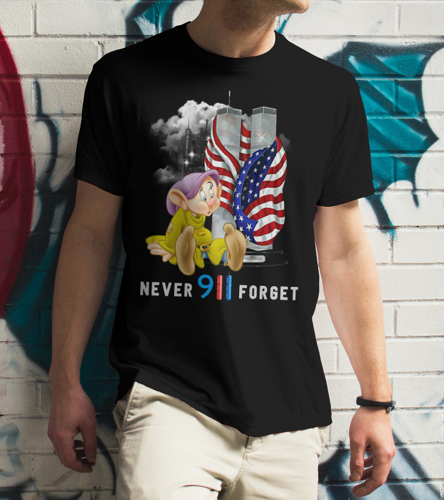 Never Forget 9/11 Dopey Flag Twin Towers T-Shirt