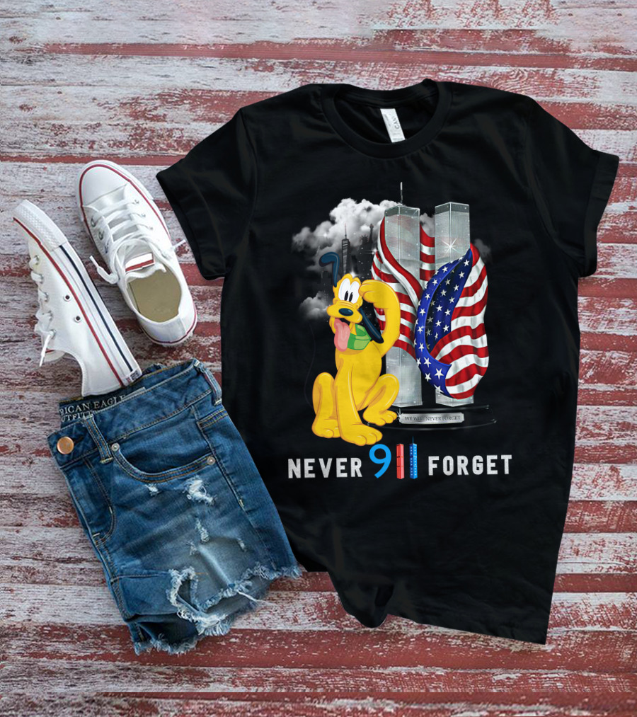 Never 9 11 Forget Pluto Twin Towers Memorial Tribute T-Shirt